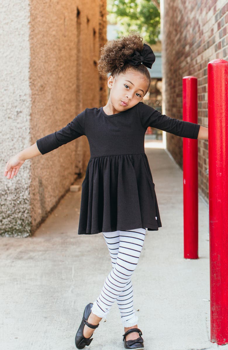 RuffleButts Twirl Dress & Stripe Tights, Alternate, color,