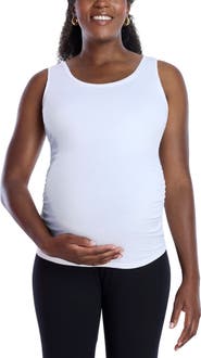 MOTHERHOOD MATERNITY Scoop Neck Side-Ruched Maternity Tank Top