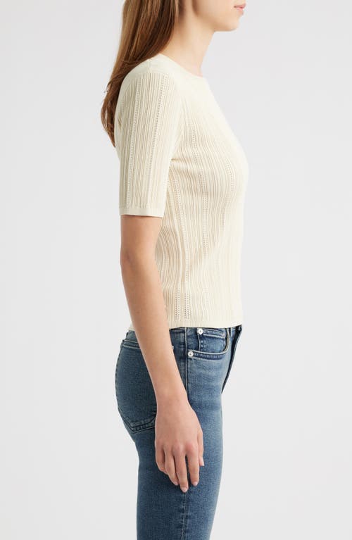 Rag & Bone Camryn Short Sleeve Rib Sweater In Neutral
