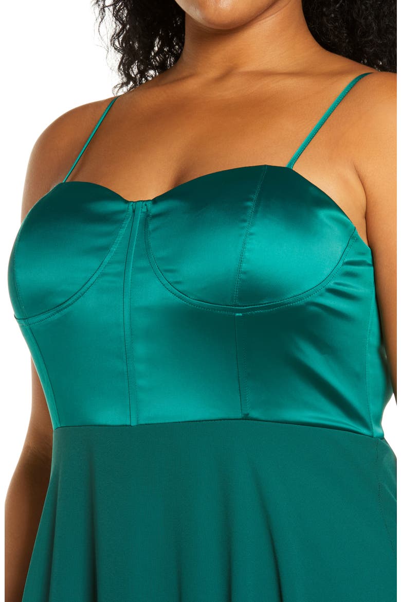 Best Part of Me Satin Bustier Evening Dress, Alternate, color, DARK GREEN