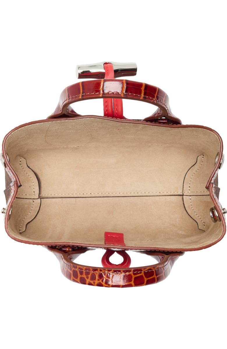 Longchamp Le Roseau Mixed Leather Handbag, Alternate, color, Cognac