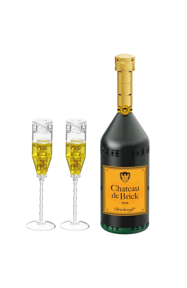 Brickcraft Valentines Chateau de Brick Bottle Building Set, Alternate, color, Yellow