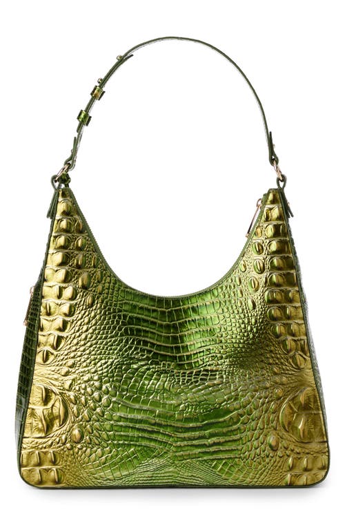 Brahmin Tabitha Croc Embossed Leather Shoulder Bag