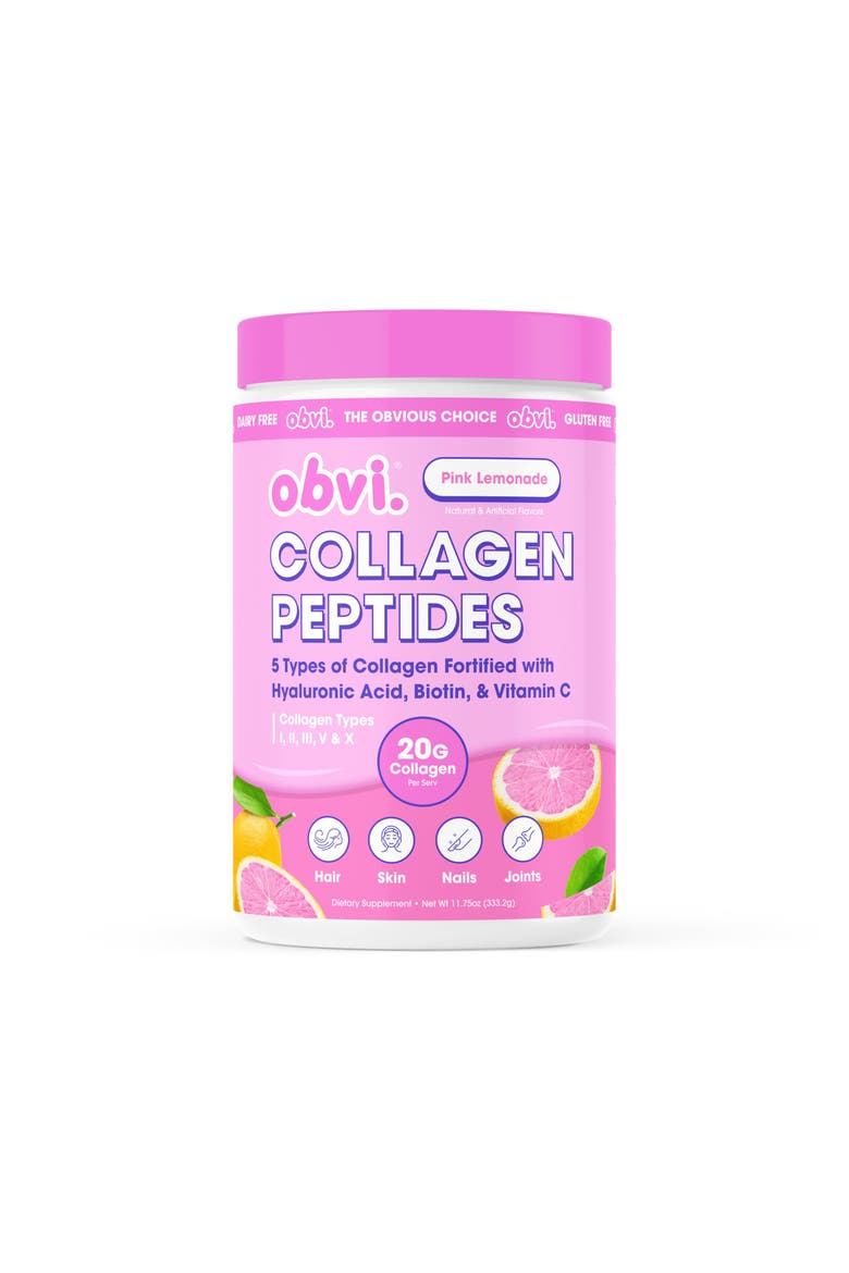 Multi-Collagen Peptide Blend - Nail, Skin & Hair Support Pink Lemonade, Main, color, None