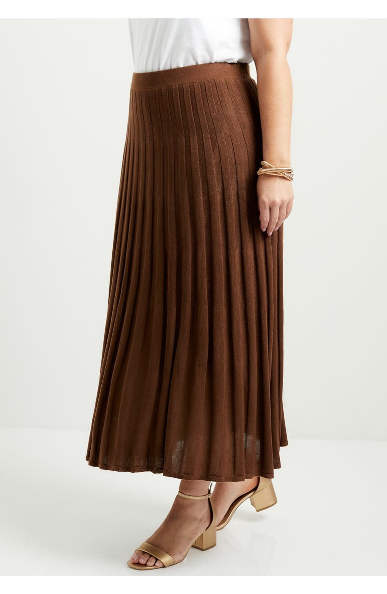 June + Vie Pleated Midi Skirt, Alternate, color, Black Onyx