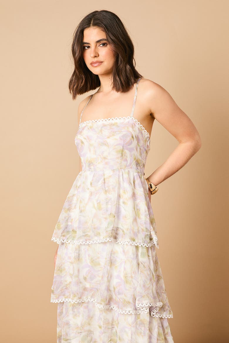 Tiered Spaghetti Strap Maxi Dress, Alternate, color, Ivory