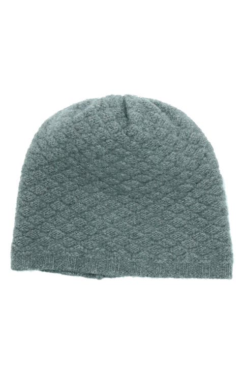 Basketweave Stitch Cashmere Beanie