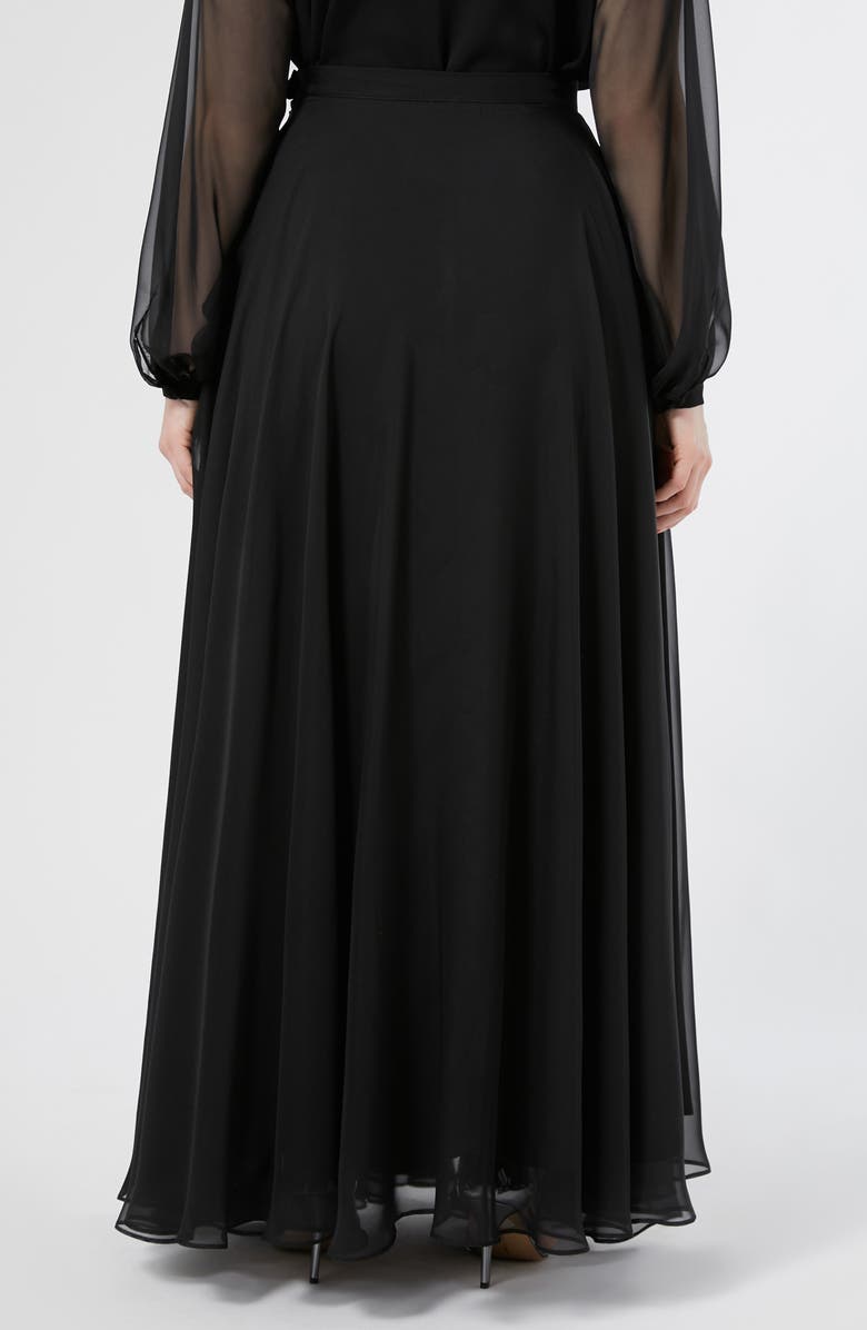 Marina Rinaldi Fontana Chiffon Maxi Skirt, Alternate, color, Black