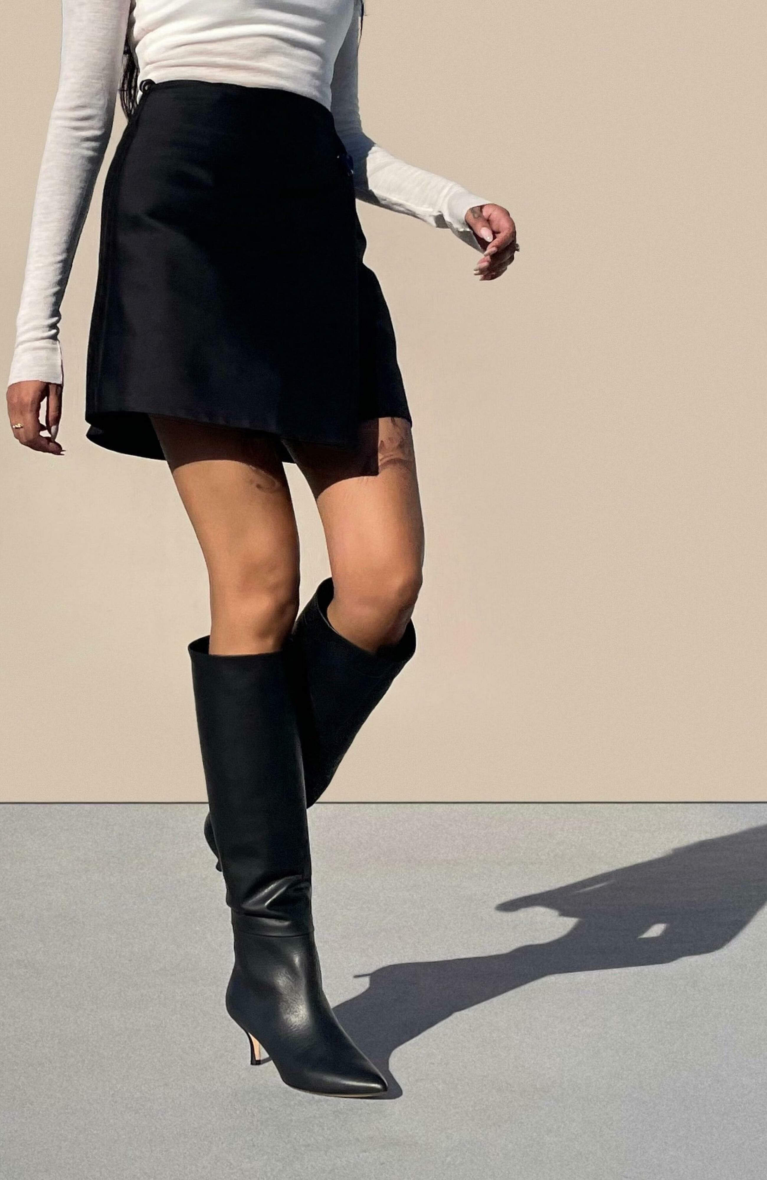 Neil J. Rodgers Eva Slouch Boot, Alternate, color, Black Nappa