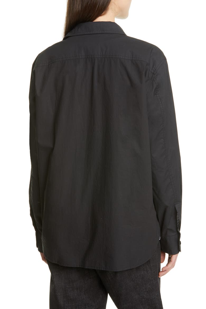 Organic Cotton Poplin Button-Up Shirt (Nordstrom Exclusive), Alternate, color, BLACK