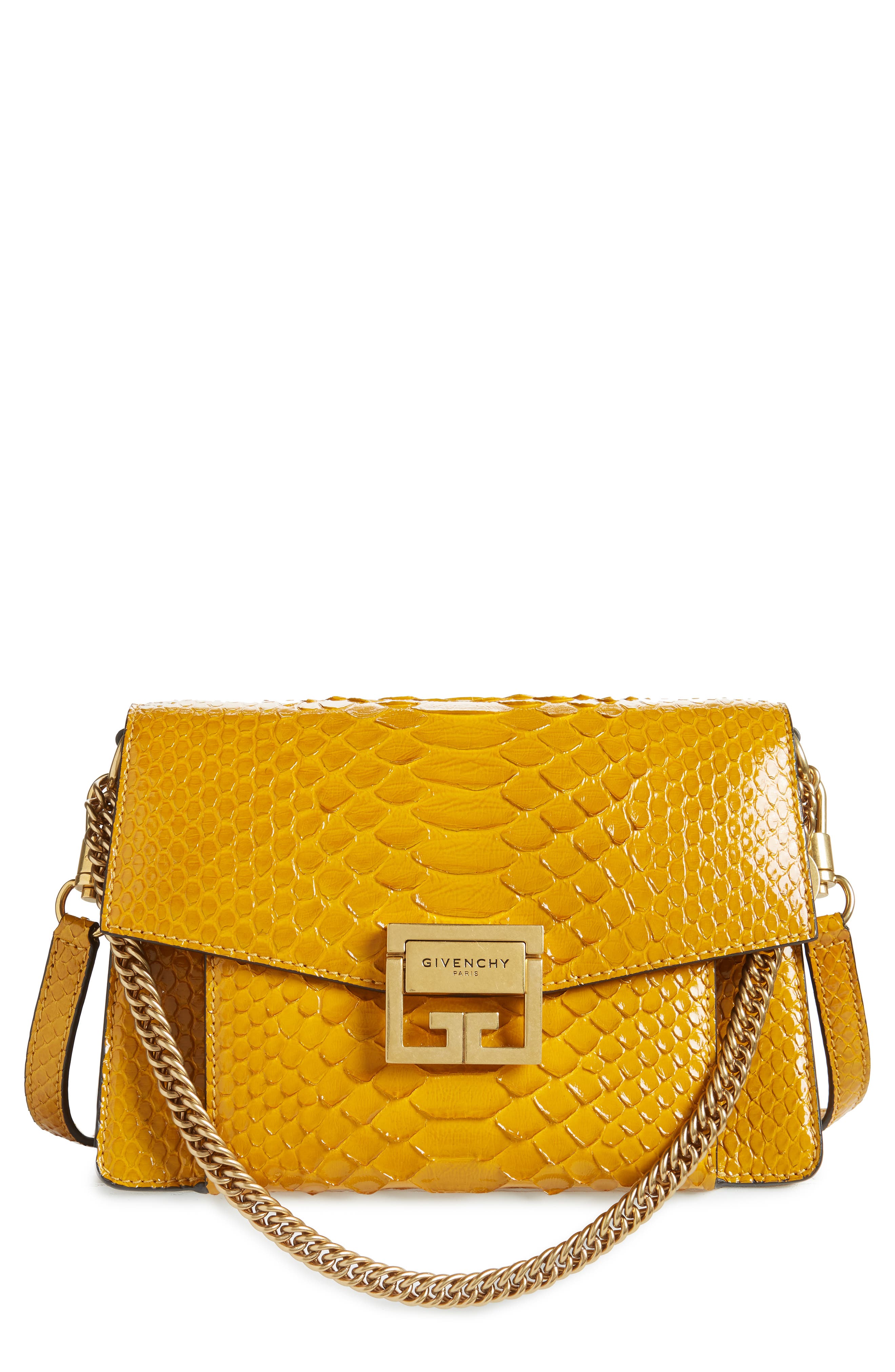 Givenchy Small GV3 Genuine Python Shoulder Bag, Main, color, 