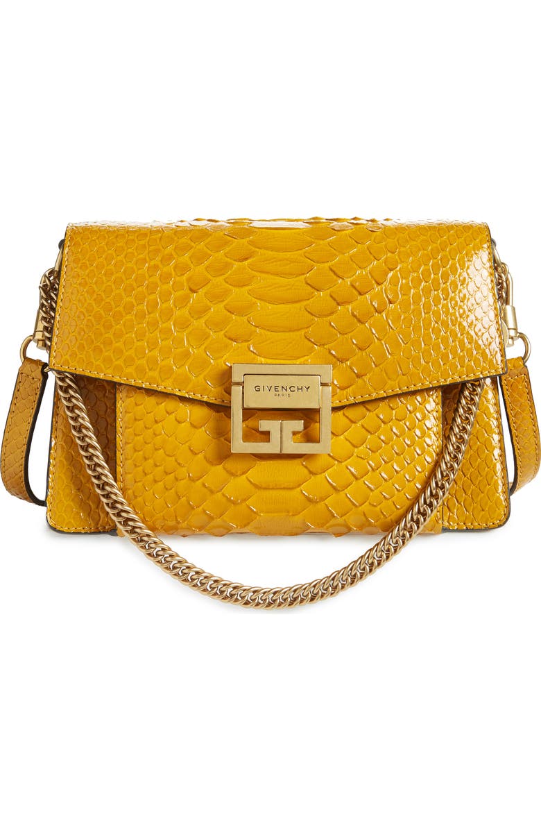Givenchy Small GV3 Genuine Python Shoulder Bag, Main, color,