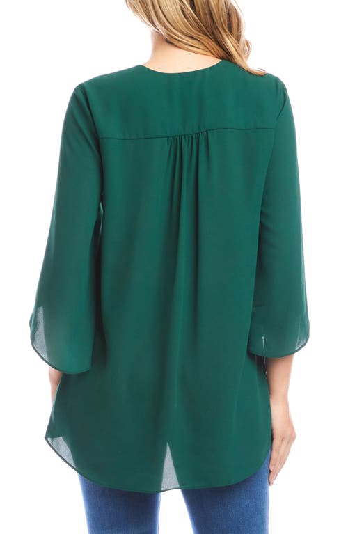 Karen Kane Crossover Hem Asymmetric Top In Green