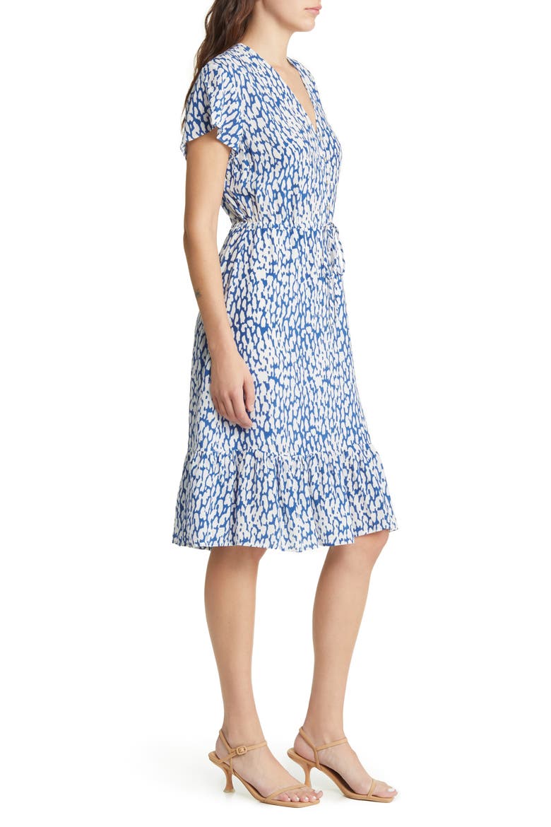Kiki Abstract Leopard Print Dress, Alternate, color, COBALT STATIC LEOPARD