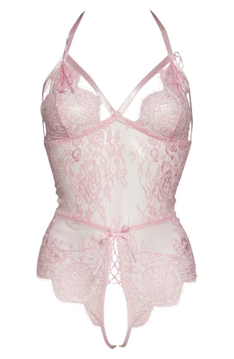 Open Gusset Lace Teddy