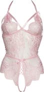 Coquette Open Gusset Lace Teddy
