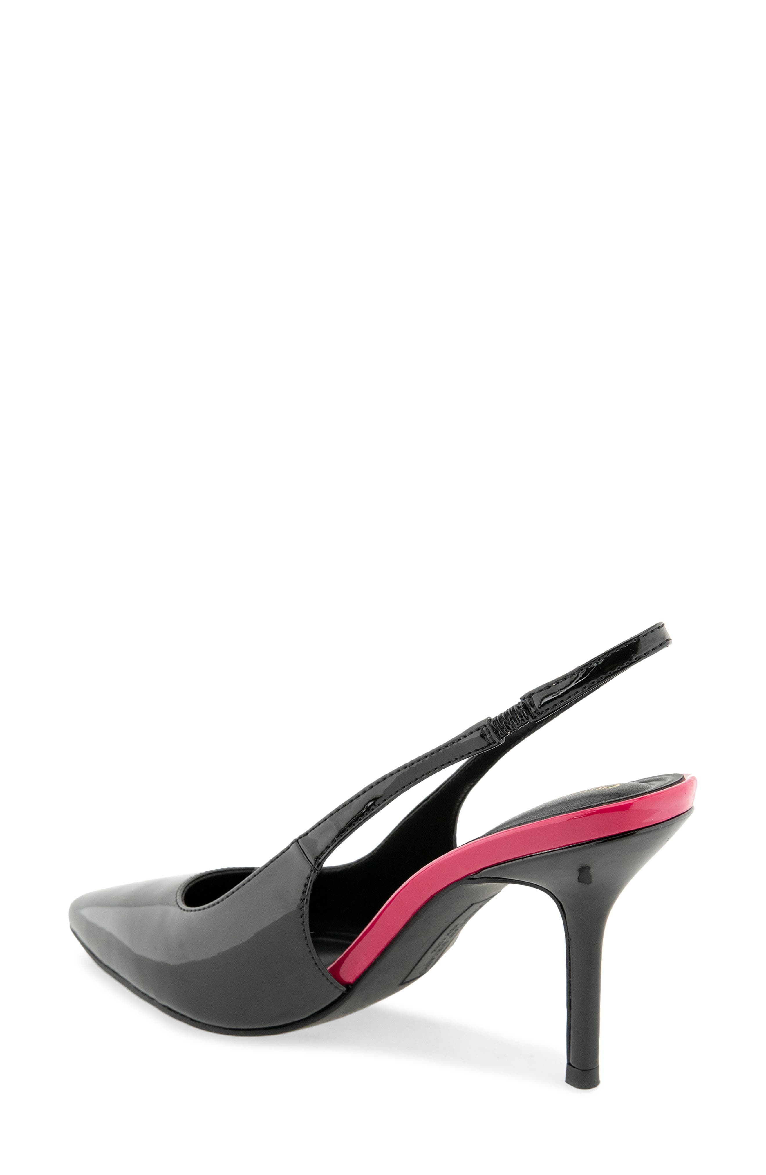 Bekky Faux Leather Slingback Pump, Alternate, color, BLACK PU