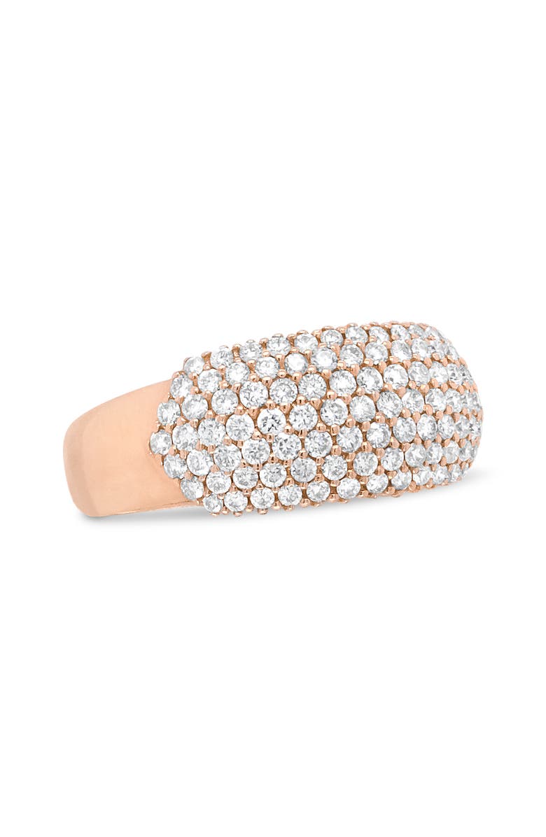 Haus of Brilliance 18K Rose Gold 1.00 Cttw Diamond Multi Row Dome Band Ring, Alternate, color, Pink