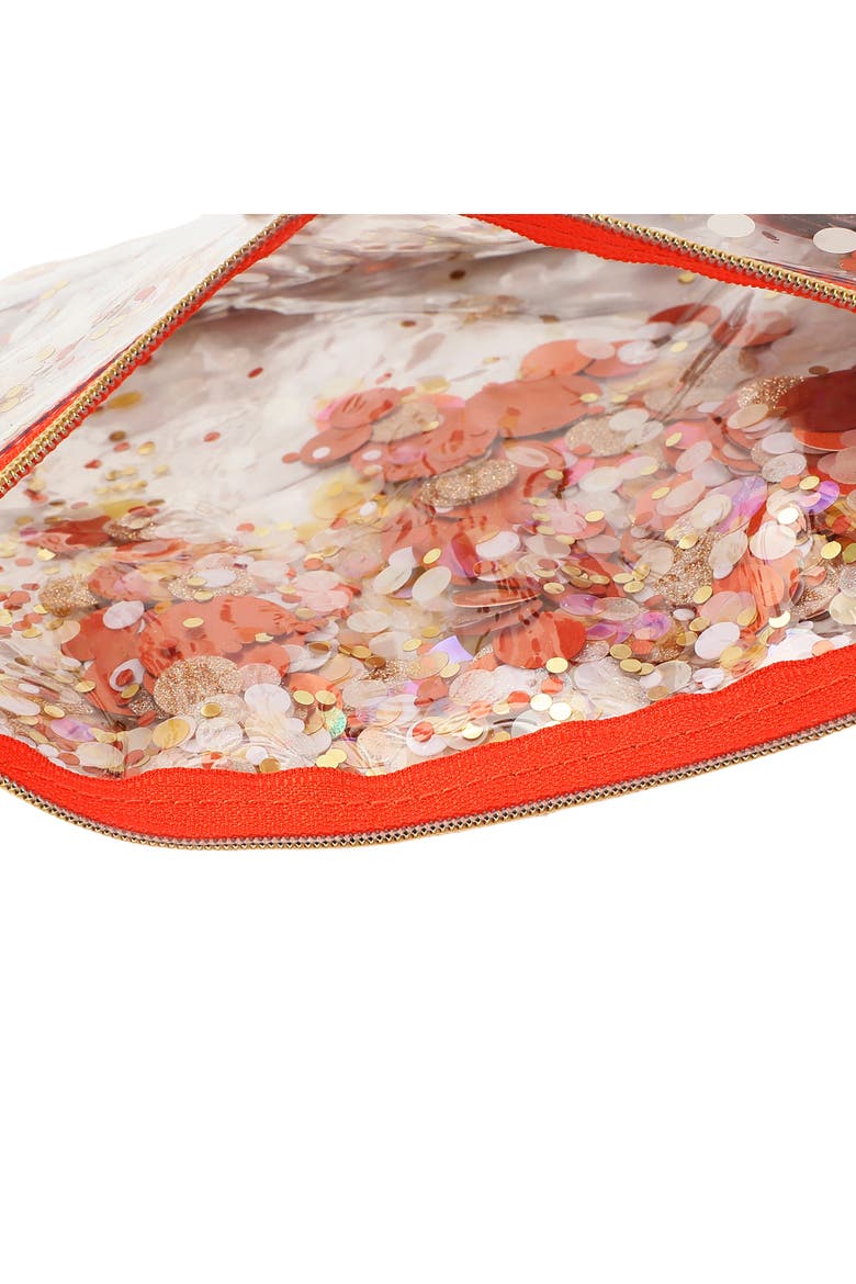 Spirit Squad Confetti Everything Pouch Makeup Bag Travel BagCosmetic Bag for Women, Alternate, color, Orange
