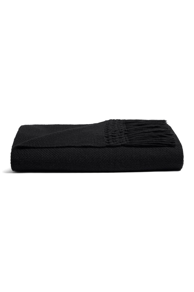 Cozy Alpaca Blend Throw Blanket, Main, color, SOFT BLACK
