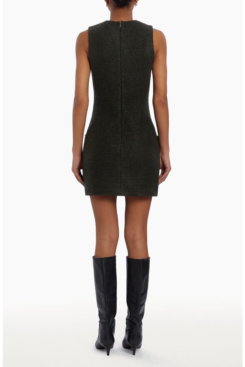 Delia Tweed Minidress, Alternate, color, DARK GREEN