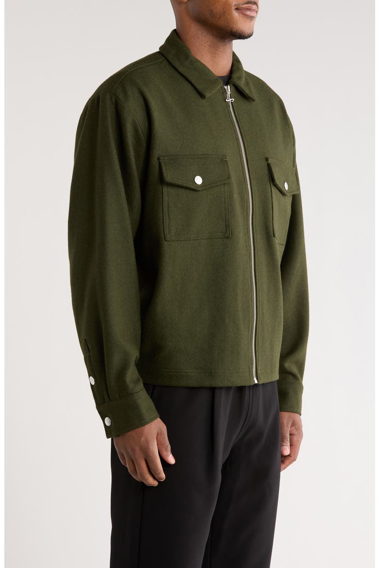 Trapani Wool Blend Zip-Up Jacket, Alternate, color, MILITARY