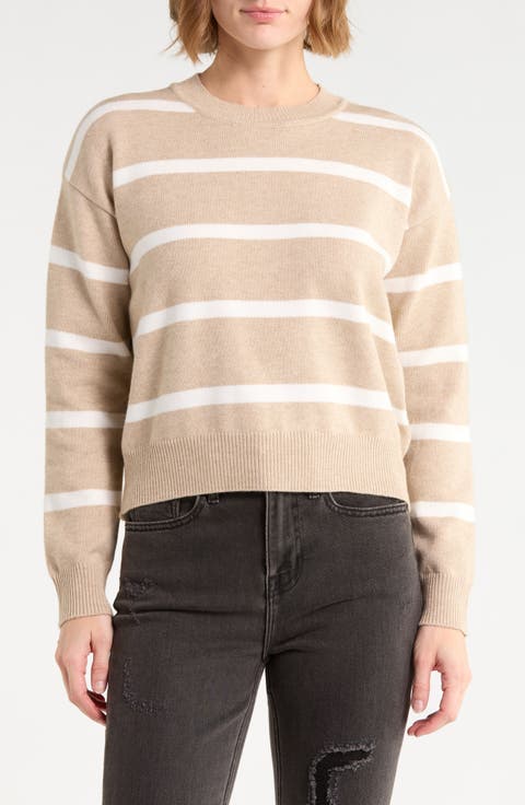 Striped Crewneck Pullover Sweater