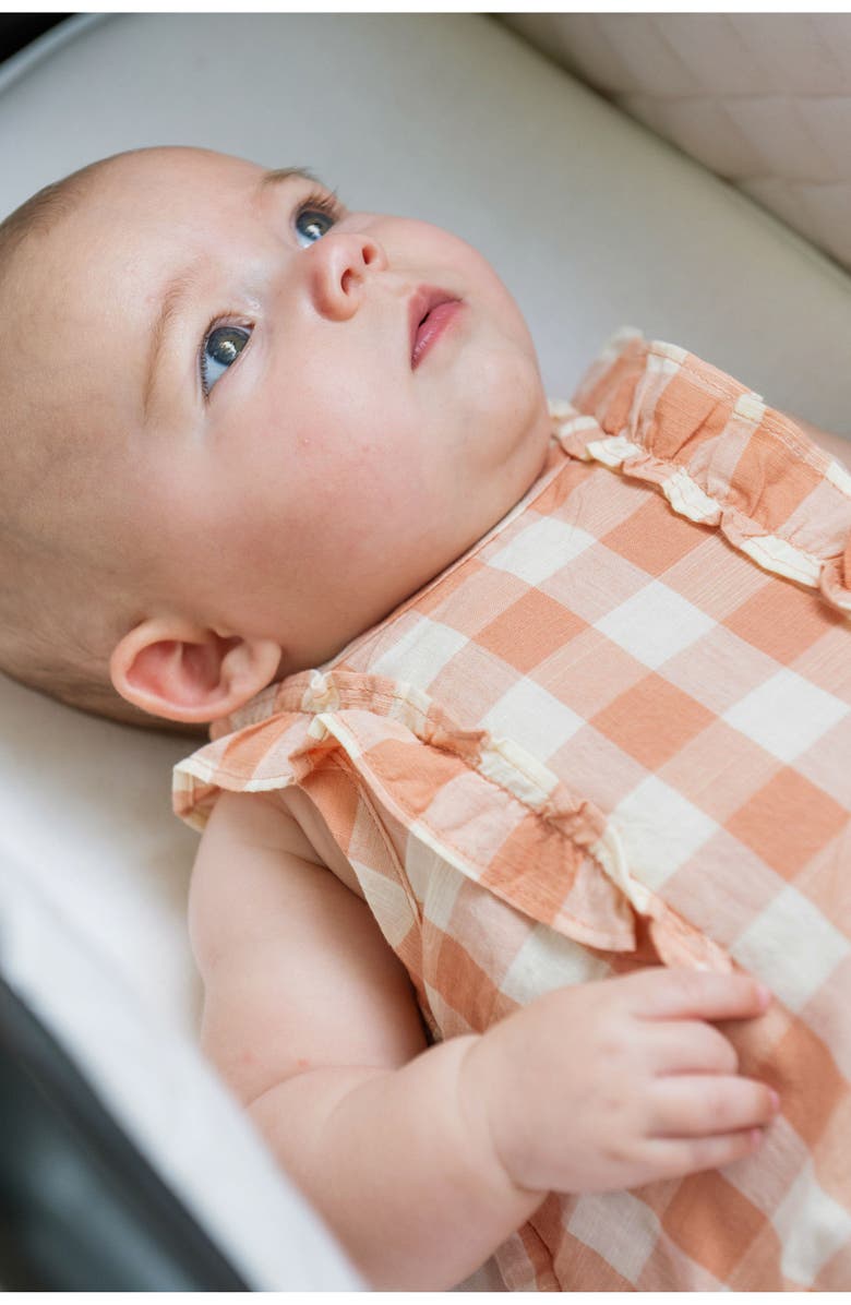 Pehr Checkmate Flutter Bodysuit, Alternate, color, Melon