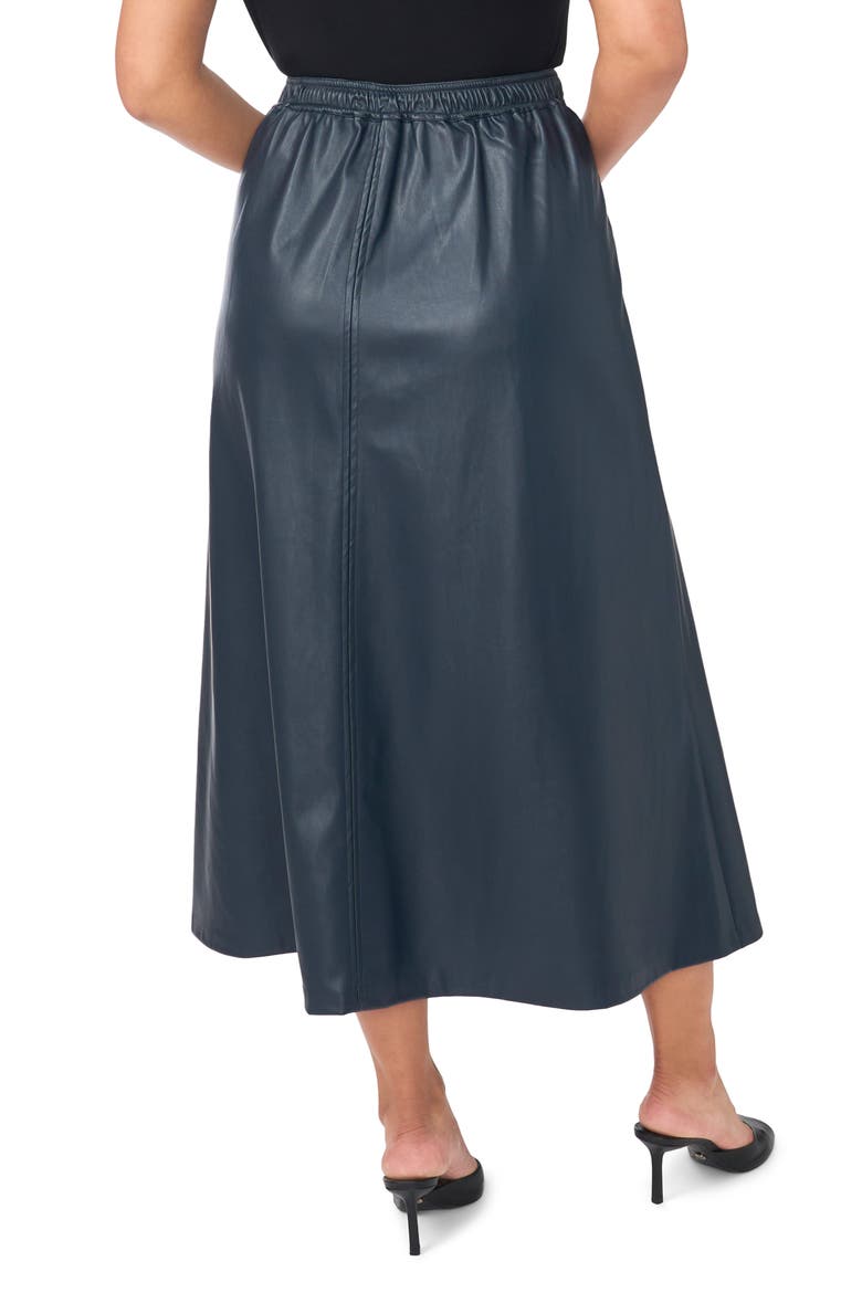 Faux Leather Center Seam Maxi Skirt, Alternate, color, RICH NAVY