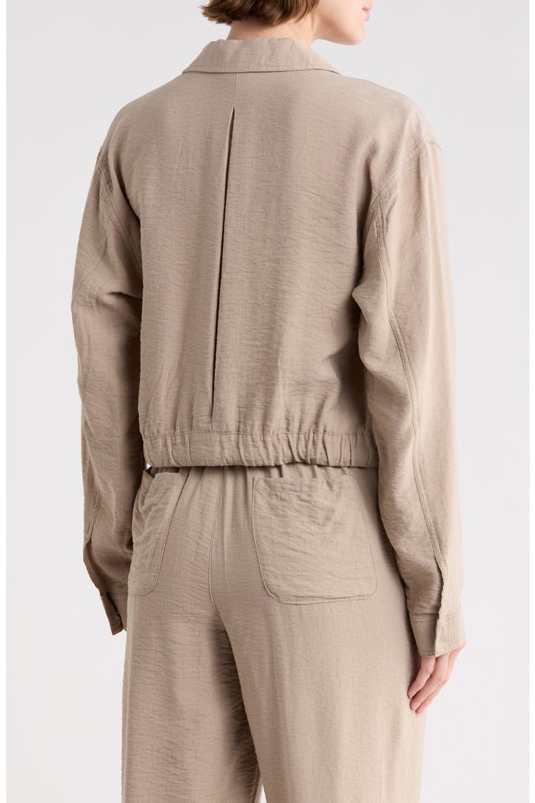 Breck Crepe Shirt Jacket, Alternate, color, FAWN BROWN
