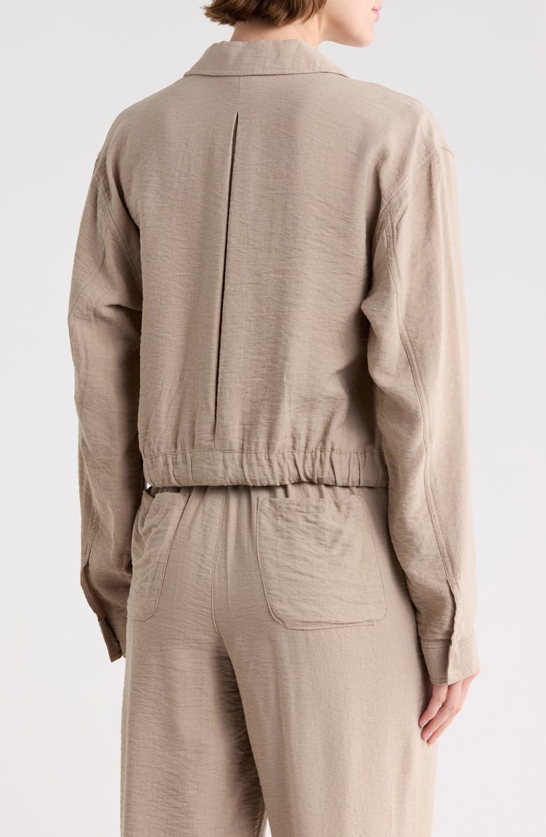 Splendid Breck Crepe Shirt Jacket, Alternate, color, Fawn Brown