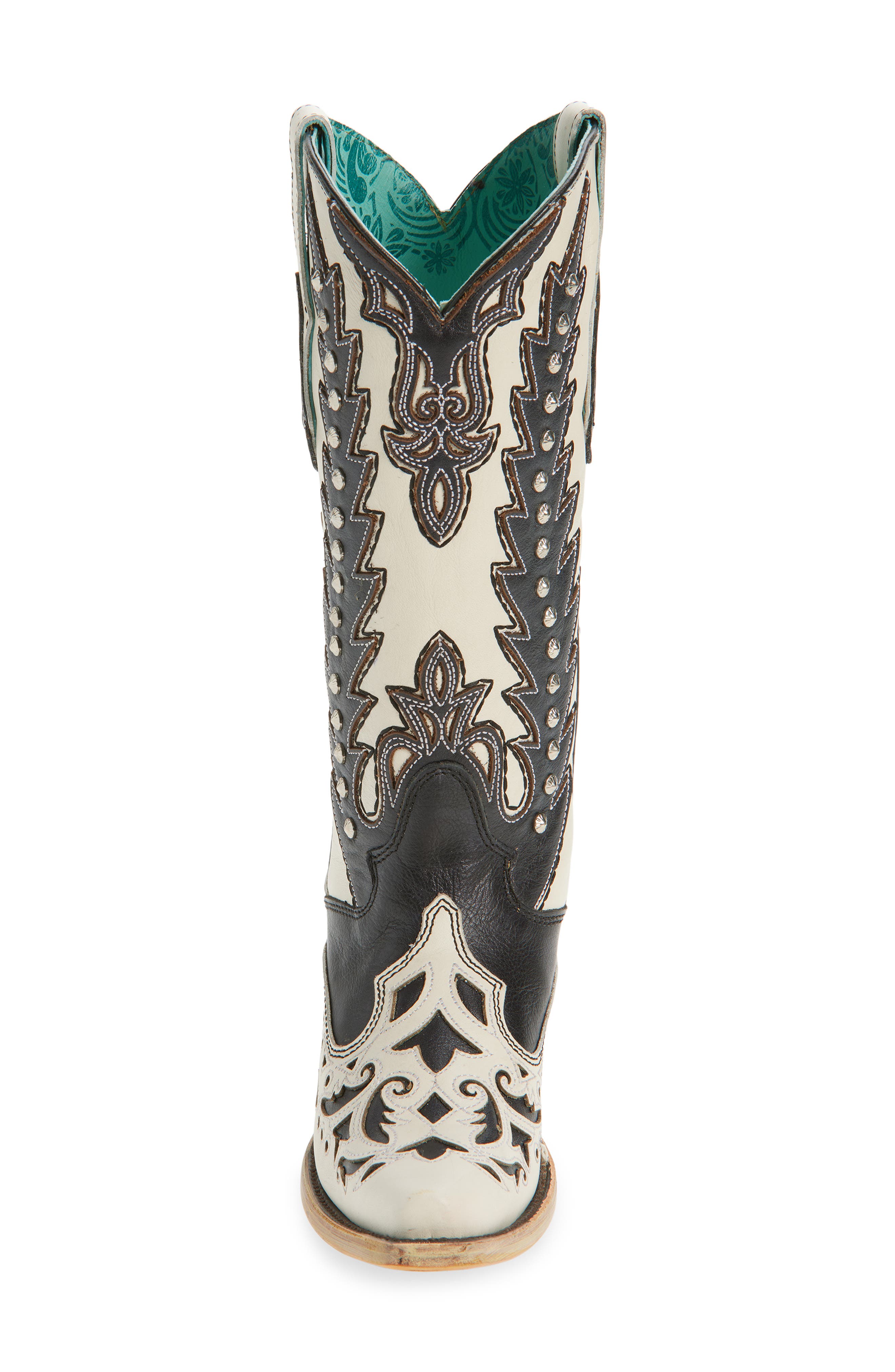 CORRAL Stud & Overlay Western Boot, Alternate, color, 