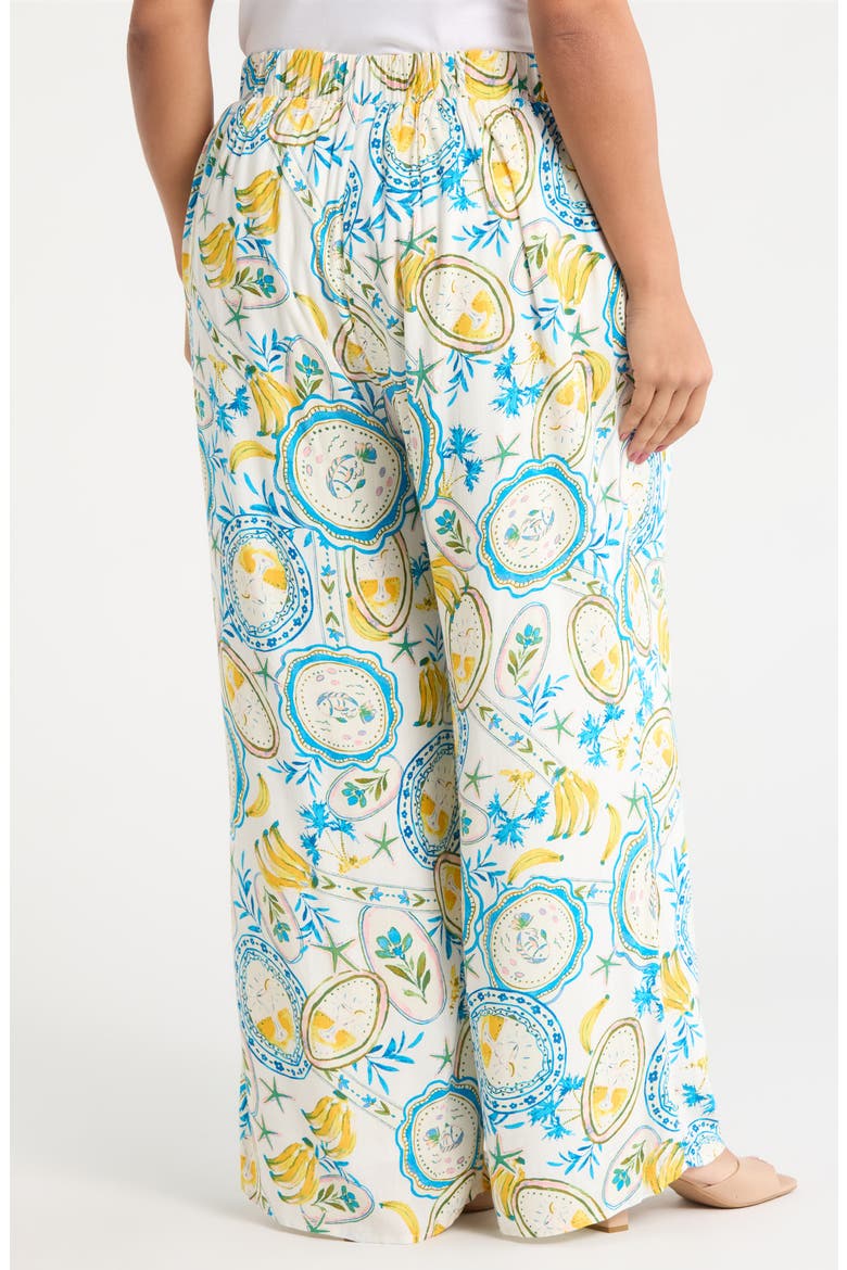 Harvest Island Elena Wide Leg Pants, Alternate, color, WHITE-BLUE-YELLOW
