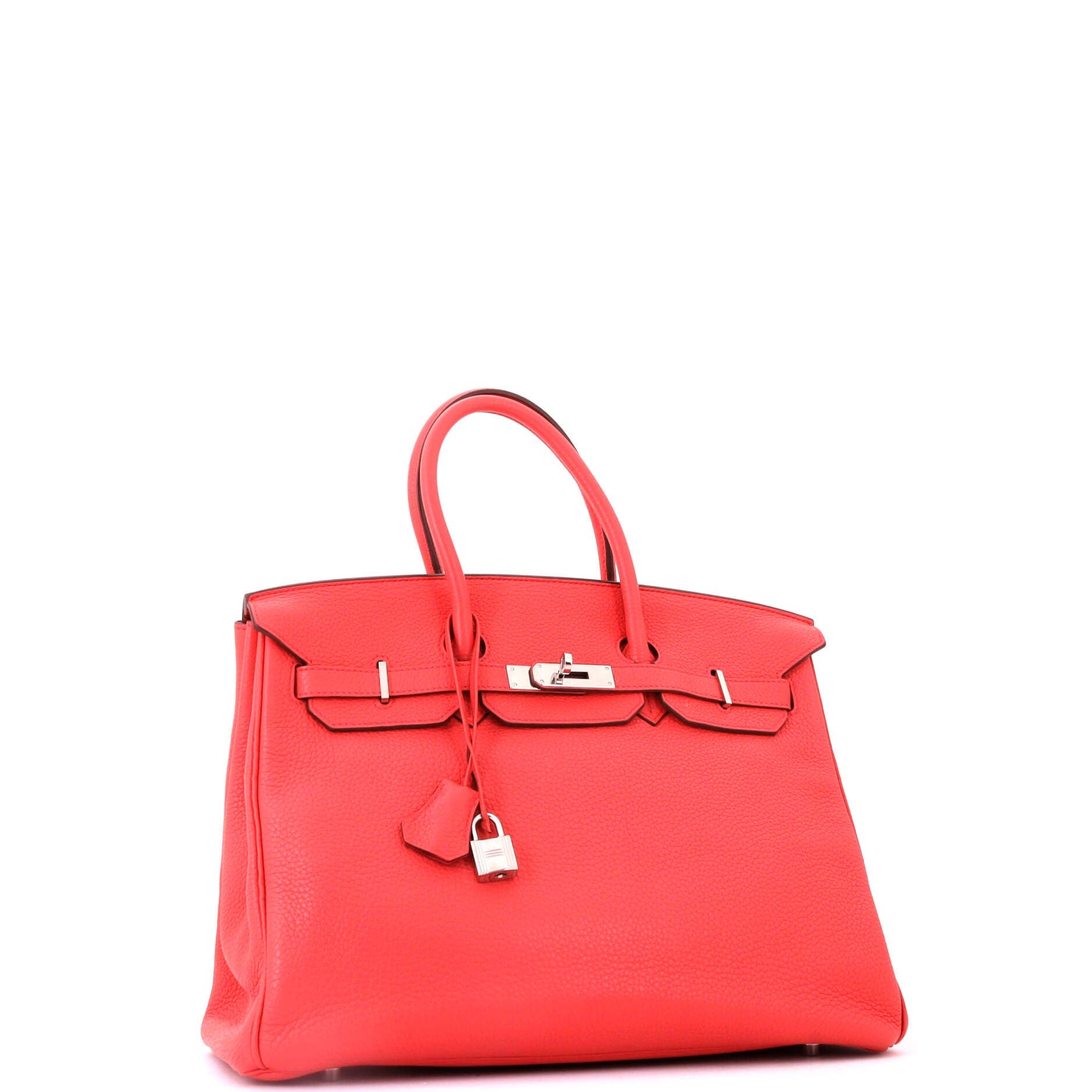 Pre-Owned Hermes Birkin Handbag Pink Clemence with Palladium Hardware 35, Alternate, color, Bougainvillier