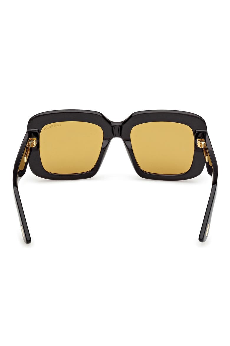 53mm Square Sunglasses, Alternate, color, BLACK / BAGUETTE / VICUNA LENS