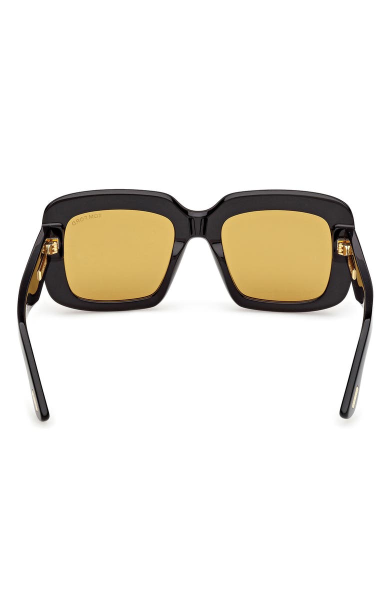 TOM FORD 53mm Square Sunglasses, Alternate, color, Black / Baguette / Vicuna Lens