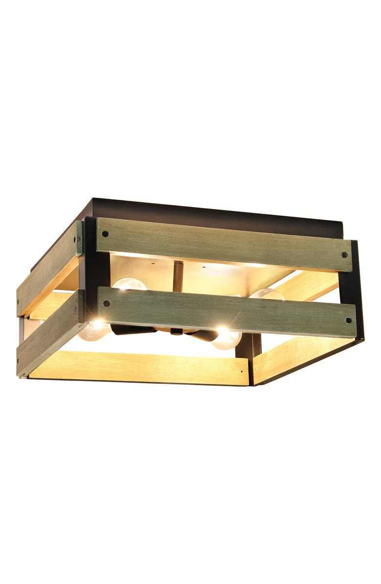 LALIA HOME Cage Flush Mount Ceiling Light Fixture, Alternate, color,
