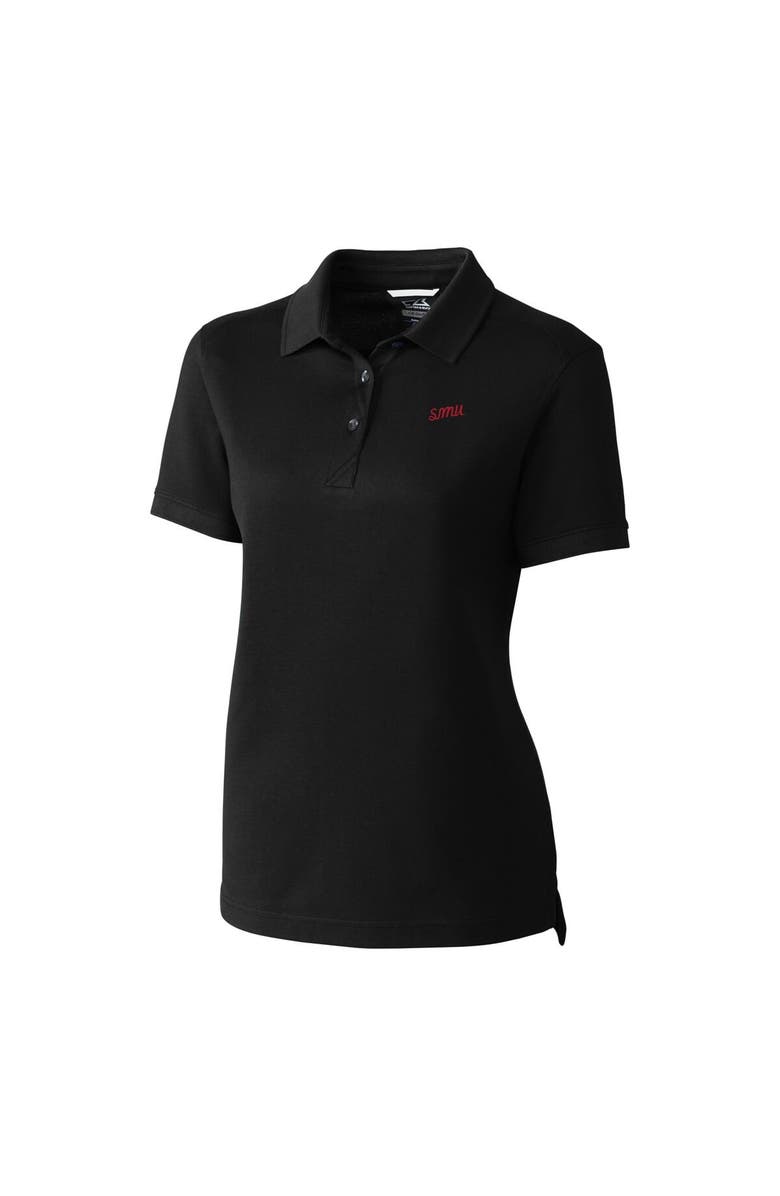 Cutter & Buck Women's Cutter & Buck  Black SMU Mustangs Vault DryTec Advantage Tri-Blend Pique Womens Polo, Alternate, color, 