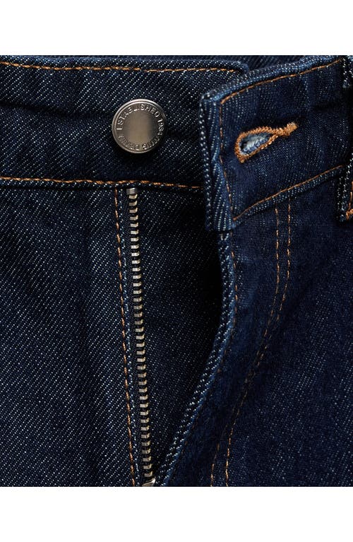 Shop Mango Elle Split Hem Flare Leg Jeans In Dark Blue