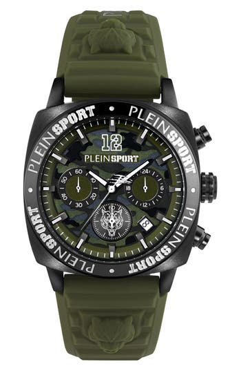 Philipp Plein Sport Wildcat Silicone Strap Watch, 40mm In Green