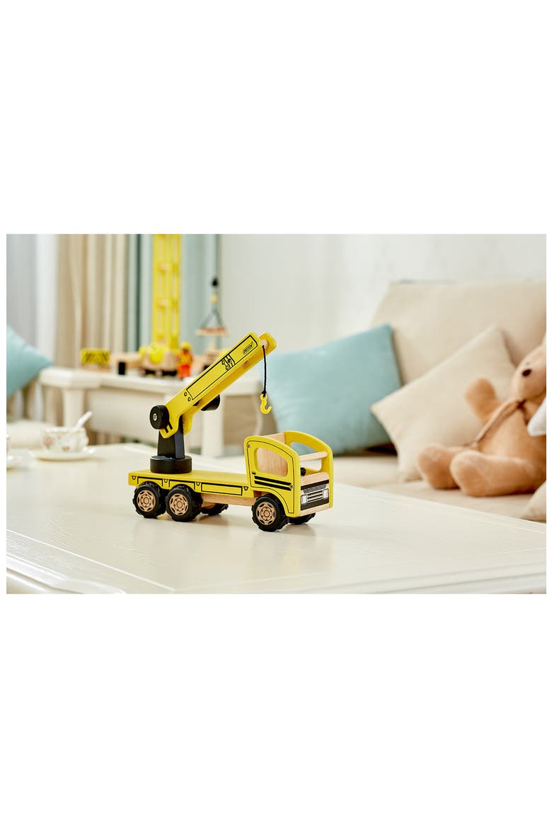 Wood Toy Crane Truck, Alternate, color, YELLOW