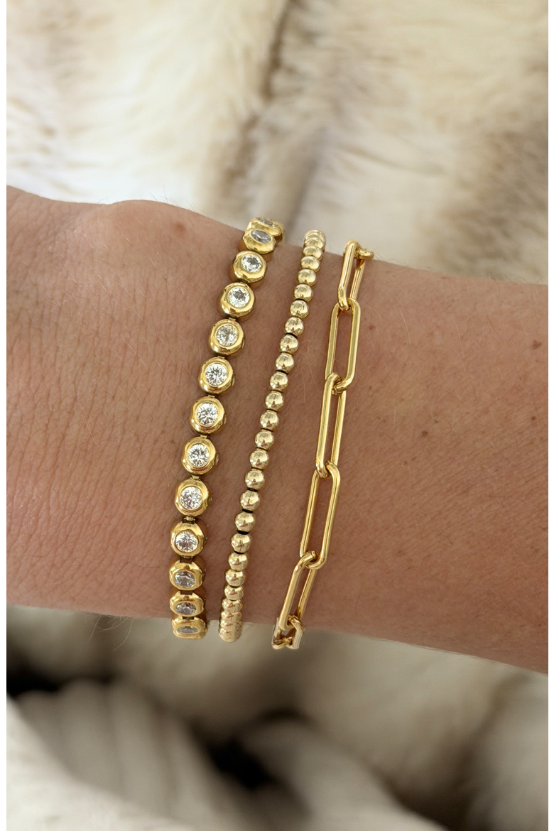 Bezel Tennis Bracelet, Alternate, color, Gold