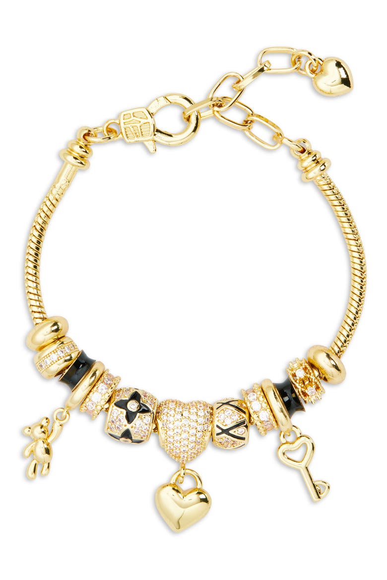 Key Charm Bracelet, Main, color, GOLD