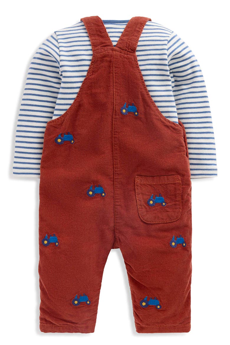 2-Piece Overalls & Tee Set, Alternate, color, BRICK RED TRACTORS
