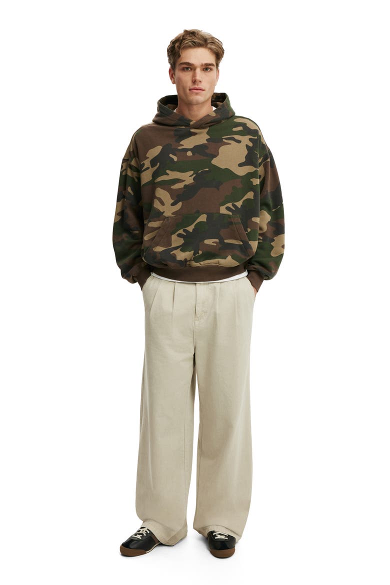 Men's Box Fit Hoodie, Alternate, color, Forest Camo Wash