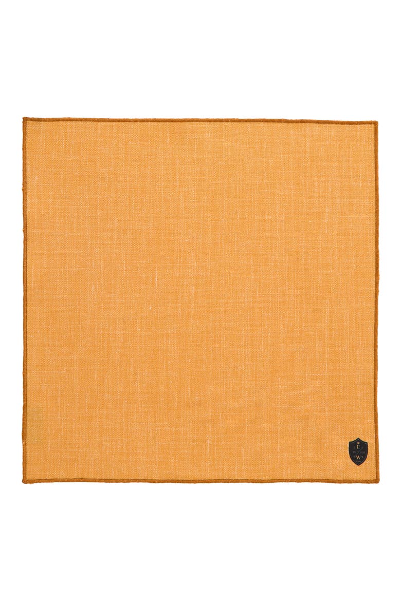 Gold Linen Pocket Square, Alternate, color, GOLD