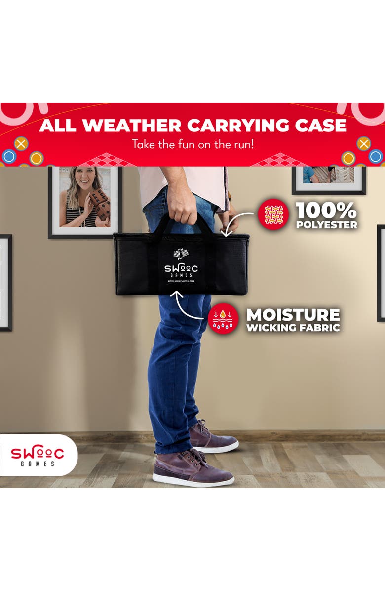 Swooc Games Giant Vintage Checkers & Tic Tac Toe Game, Alternate, color, Red, Black