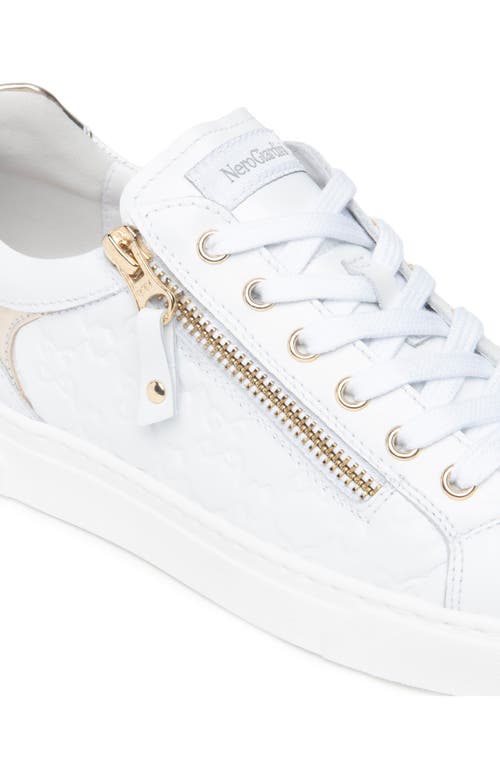 Nerogiardini Embossed-side Zip Low-top Sneakers In White