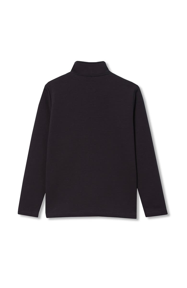 Lands' End Boys Long Sleeve Knit Full Zip Mock Neck Sweatshirt, Alternate, color, Light Black