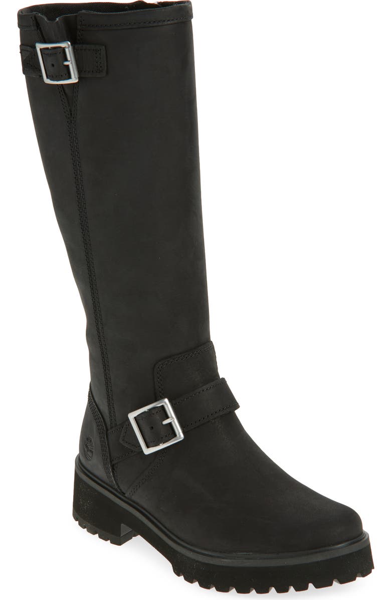 Timberland Carnaby Tall Zip Boot, Main, color, Black Nubuck